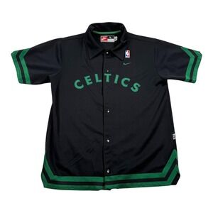 Vintage Boston Celtics Jersey Youth Large Black NBA Basketball Nike Warmup